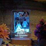 shayona Personalized LED Acrylic Photo Lamp for Sister | Rakshabandhan Gift with Custom Name & Photos