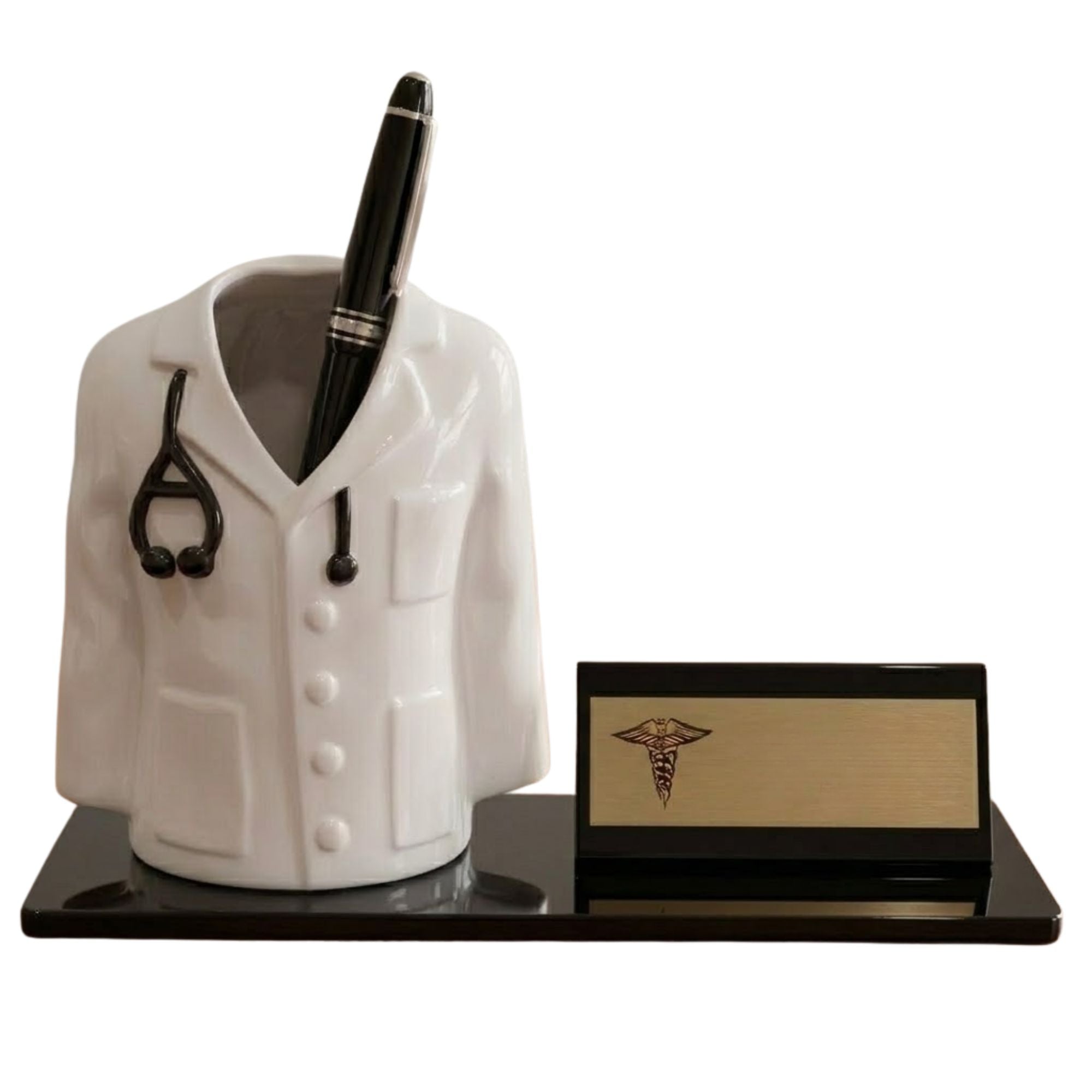 Shayona Personalized Doctor Desk Name Plate with Pen Holder | Custom Medical Office Tabletop Gift for Doctors, Physicians & Medical Professionals"