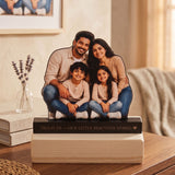 Shayona Gift Shop-Personalized Family Photo Cutout Standee with Custom Quote | Acrylic Wooden Tabletop Frame Gift for Home Decor