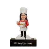 Shayona Gift Shop Personalized Female Chef Caricature Standee with Base | Custom Photo Gift for Lady Chef, Home Baker & Foodie