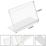 SHAYONA Clear Acrylic Table Menu Stand 3x2 Inch-10 pcs | Transparent L Shape Display Holder for Price Tag, QR Code, Business Card, Cafe Menu, Restaurant Table & Office Desk