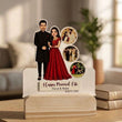 Shayona Gift Shop-Personalized Couple Caricature Standee with Photos & Date | Custom Wedding Anniversary Wooden Frame Gift for Husband & Wife