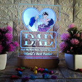 Customized LED Acrylic Lamp with Dad Photo & Names | “World’s Best Father” Gift | Heart Design with Engraving | Father's Day/Birthday Gift