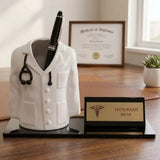 Shayona Personalized Doctor Desk Name Plate with Pen Holder | Custom Medical Office Tabletop Gift for Doctors, Physicians & Medical Professionals"