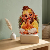 Shayona Gift Shop-Cute Guru Purnima Wooden Caricature Standee | Divine Rishi Teacher Tabletop Decor & Spiritual Gift