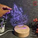 shayona  3D Goddess  Laxmi Acrylic Night lamp-Multi Color