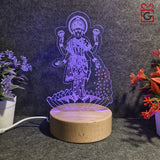 Shayona Load Laxmi  3D Illusion LED Acrylic Table Top Night Lamp- Multi Color