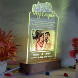 SHAYONA World Best Couple Personalized 3D Illusion LED Table Night Lamp Name Date and UV Print Photo Frame | Gift for Anniversary, Wedding, Marriage, Valentine Day- Multicolor with Remote