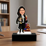 Shayona Gift Shop-Personalized Female Advocate & Lawyer Caricature Standee with Base | Custom Photo Gift for Lady Attorney, Law Graduate & LLB Professional
