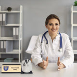Shayona Personalized Doctor Desk Name Plate with Pen Holder | Custom Medical Office Tabletop Gift for Doctors, Physicians & Medical Professionals"