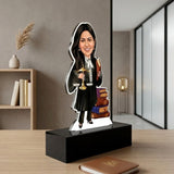 Shayona Gift Shop-Personalized Female Advocate & Lawyer Caricature Standee with Base | Custom Photo Gift for Lady Attorney, Law Graduate & LLB Professional