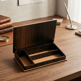Premium Wooden Desktop Memo Board & Organizer with Angled Dry Erase Surface, Pen Slots, and Mobile Stand