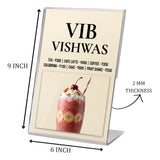 Desktop Acrylic Display Holder for Menu & QR Code | Transparent Table Sign Stand for Restaurant, Cafe, Hotel & Office Reception (06X9 Inch -10Pcs)