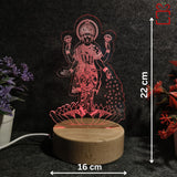 Shayona Load Laxmi  3D Illusion LED Acrylic Table Top Night Lamp- Multi Color