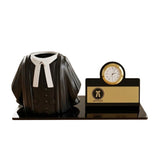 Shayona Gift Shop-Personalized Advocate Desk Name Plate with Clock & Gown Pen Holder Black Color| Custom Lawyer Office Table Nameplate | Unique Gift for Advocates & Legal Professionals