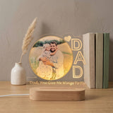 Shayona Gift Shop-Personalized Dad Photo Night Light | Custom Acrylic Plaque for Father's Day | "Dad, You Give Me Wings To Fly" LED Lamp