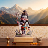 Shayona Gift Shop-Cute Standing Shiva Caricature Wooden Standee | Divine Little Mahadev Trishul Tabletop Accent & Spiritual Decor