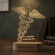 Shayona Gift Shop-Personalized Caduceus Medical Symbol 3D LED Night Light | Custom Doctor Name & Degree Engraved Acrylic Desk Lamp with Wooden Base | Unique Gift for Doctors, Surgeons & Medical Students
