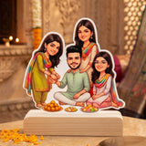 Shayona Gift Shop Title Options  Option 1 (SEO-Optimized): Personalized Rakshabandhan Brother & Sisters Caricature Tabletop Standee | Custom Photo Wooden Acrylic Rakhi Gift for Bhaiya & Behen