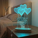 SHAYONA 3D Illusion Table LED lamp | Heart Shape Customized Name Lamp for Birthday,for brother,sister,wife,husband Best Gift for Anyone- Wooden Base muticolor Light. Size : 9x6 inch