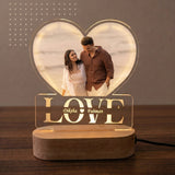 Shayona Gift Shop-Personalized Heart-Shaped LED Photo Lamp with Names | Custom Romantic Night Light Gift for Couples | LOVE Acrylic Table Lamp for Anniversary, Birthday, Valentine's Day