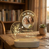 Shayona Gift Shop Personalized Heart Acrylic LED Photo Lamp “To Mom” Custom Message Night Light Gift for Mother’s Day or Women’s Day happy birthay,. women day, specila gift for mother daughter customized product