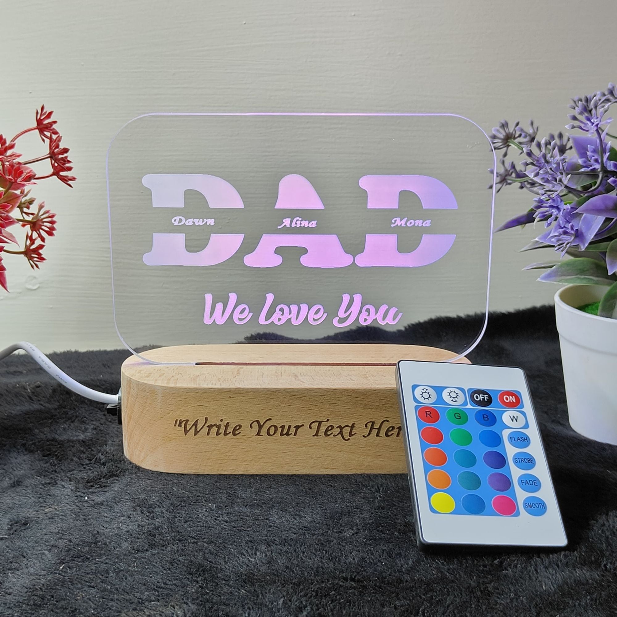 Shayona 3D Illusion personalized  You are Best Dad in The World Acrylic Night Light lamp  Gifts for Daddy on Fathers Day, Christmas, Birthday from Son, Daughter Multicolor Product