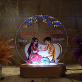 Shayona Customized LED Acrylic Lamp for Brother | Rakshabandhan Gift with Name & Photo | Wooden Base Light Frame