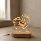 Shayona Gift Shop-Personalized Baby Birth Stats Night Light | Custom Newborn Footprint Acrylic Lamp with Photo | Nursery Decor Gift