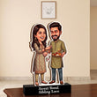 Shayona Gift Shop Personalized Raksha Bandhan Caricature Stand | Brother & Sister Rakhi Gift Tabletop Decor | "Sweet Bond, Sibling Love" Wooden Plaque
