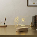 Shayona Gift Shop-Custom Engraved Lawyer LED Desk Lamp with Lady Justice - Personalized Law Degree & Advocate Gift