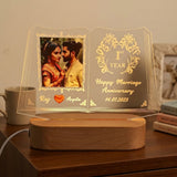 Shayona Gift Shop-Personalized LED Table Lamp for Couples| Customized Name , photo  Night Lamp for Wedding Marriage Anniversary| Wedding Return Couple Gift for Friend, Parents, Wife, Husband