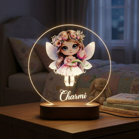 Shayona Gift Shop-Personalized LED Night Lamp for Kids with Fairy Design | Custom Name Gift Light for Girls - Birthday, Room Decor