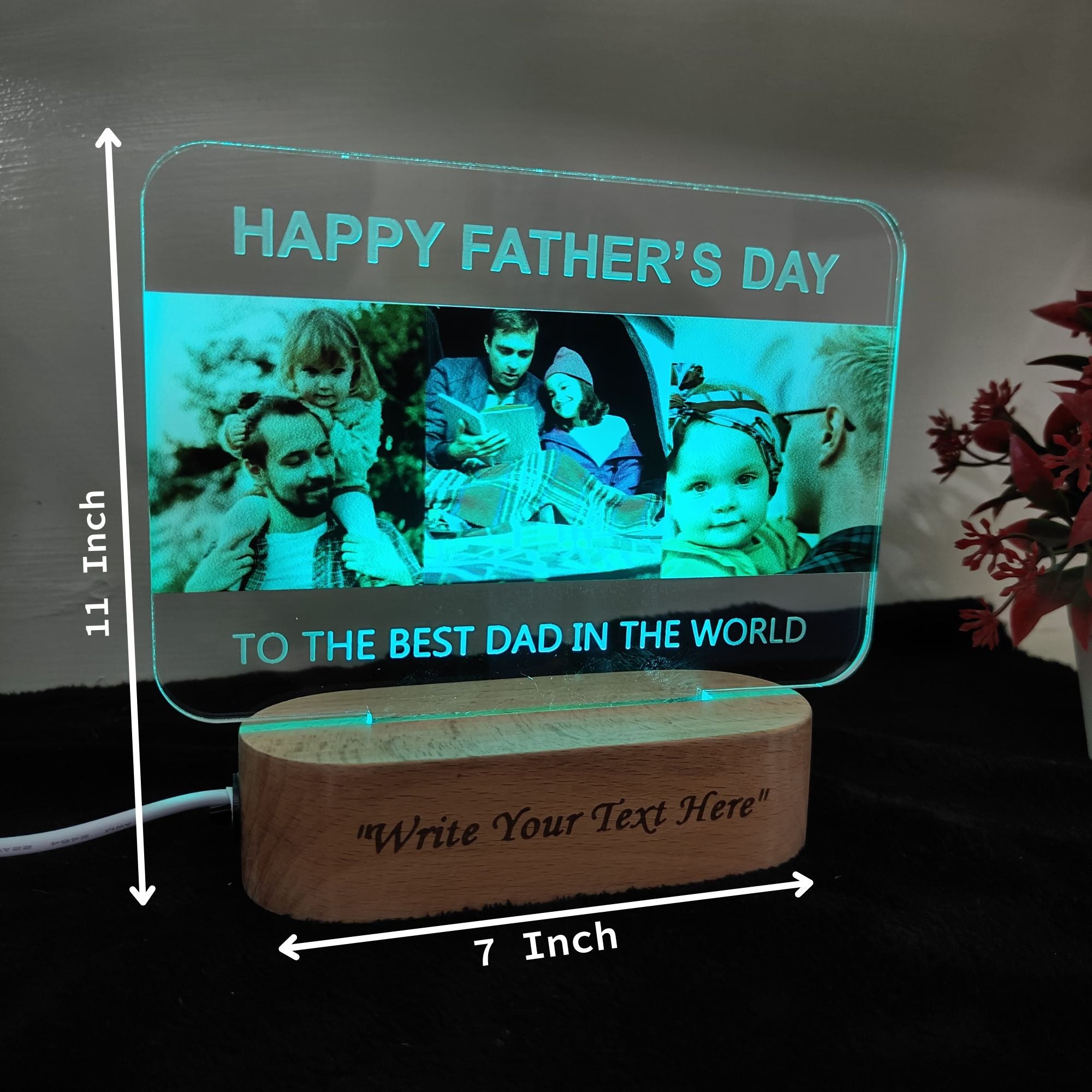 Shayona 3D Illusion personalized  You are Best Dad in The World Acrylic Night Light lamp  Gifts for Daddy on Fathers Day, Christmas, Birthday from Son, Daughter
