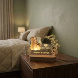 Shayona Gift Shop-Personalized "Best Mom" Acrylic LED Night Light | Custom Photo Plaque with Names & Floral Design | Mother's Day Gift