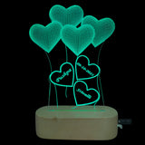 Personalized 3D Illusion LED Lamp for Anniversary and Wedding