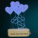 Personalized 3D Illusion LED Lamp for Anniversary and Wedding
