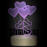 Personalized 3D Illusion LED Lamp for Anniversary and Wedding