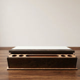 Premium Wooden Desktop Memo Board & Organizer with Angled Dry Erase Surface, Pen Slots, and Mobile Stand