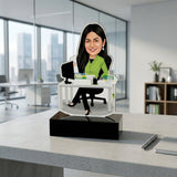 Shayona Gift Shop Personalized Female Working Professional Caricature Standee | Custom Photo Desk Nameplate Gift for Office Boss, Colleague & IT Corporate Girl