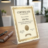 Desktop Acrylic Display Holder for Menu & QR Code | Transparent Table Sign Stand for Restaurant, Cafe, Hotel & Office Reception (06X9 Inch -10Pcs)