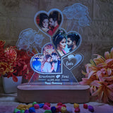 Shayona Gift Shop- Customized LED Acrylic Photo Lamp with Name & Date | Heart-Shaped Design with Roses | Anniversary, Wedding, Valentine Gift for Couples