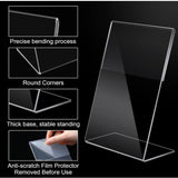 Desktop Acrylic Display Holder for Menu & QR Code | Transparent Table Sign Stand for Restaurant, Cafe, Hotel & Office Reception (06X9 Inch -10Pcs)