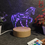 Shayona 3D Illusion LED Horse Animal Night Lamp - Multi Color