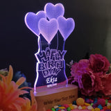SHAYONA 3D Illusion Table LED lamp | Heart Shape Customized Name Lamp for Birthday,for brother,sister,wife,husband Best Gift for Anyone- Wooden Base muticolor Light. Size : 9x6 inch