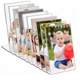Transparent Acrylic Menu Display Stand for Restaurant Tables | QR Code Holder for Cafe, Office Counter & Hotel Reception | Durable (5x7 Inch -10 Pcs)