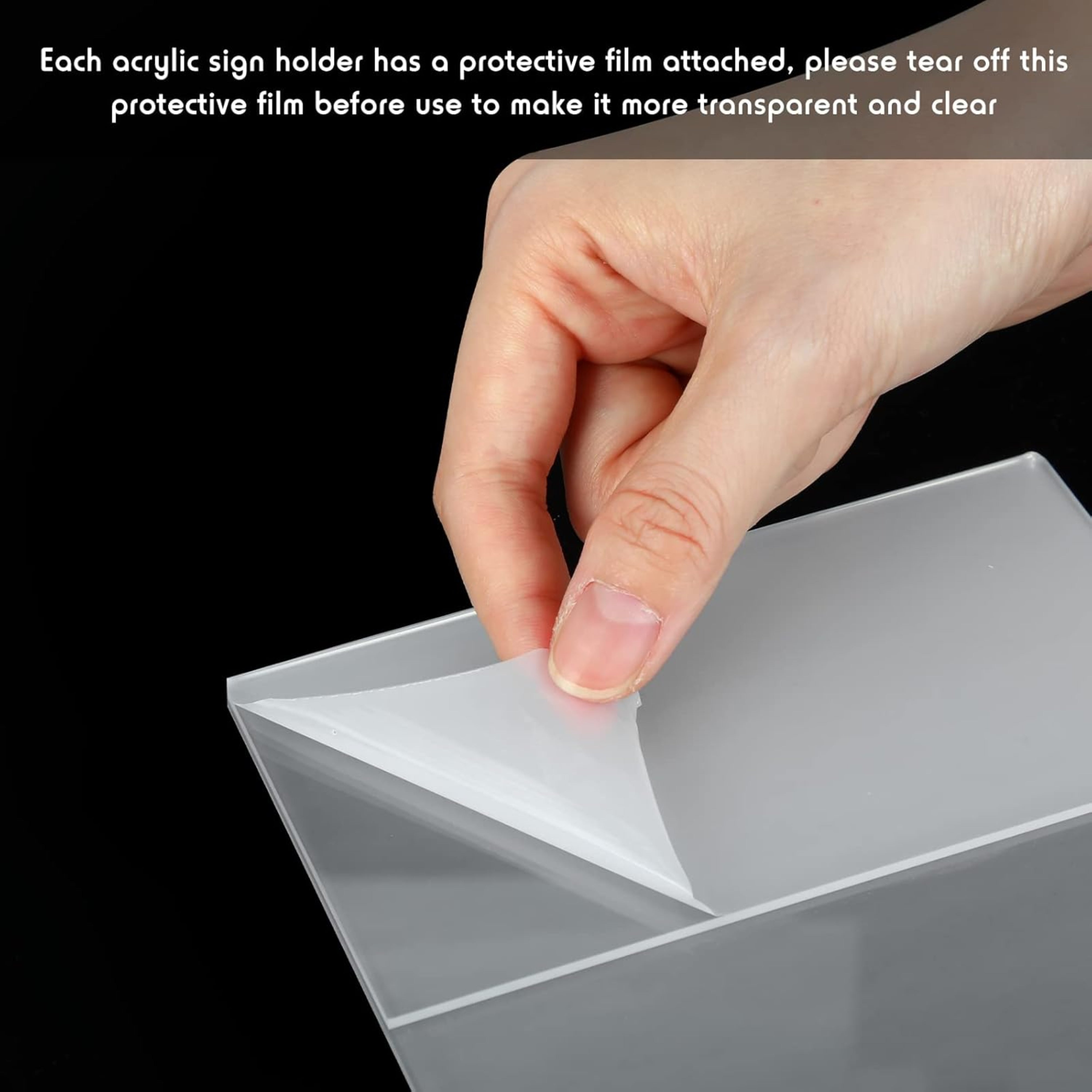 Transparent Acrylic Menu Display Stand for Restaurant Tables | QR Code Holder for Cafe, Office Counter & Hotel Reception | Durable (5x7 Inch -10 Pcs)