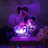 Shayona Customized LED Acrylic Photo Lamp with Name & Date | Heart-Shaped Design with Roses | Anniversary, Wedding, Valentine Gift for Couples