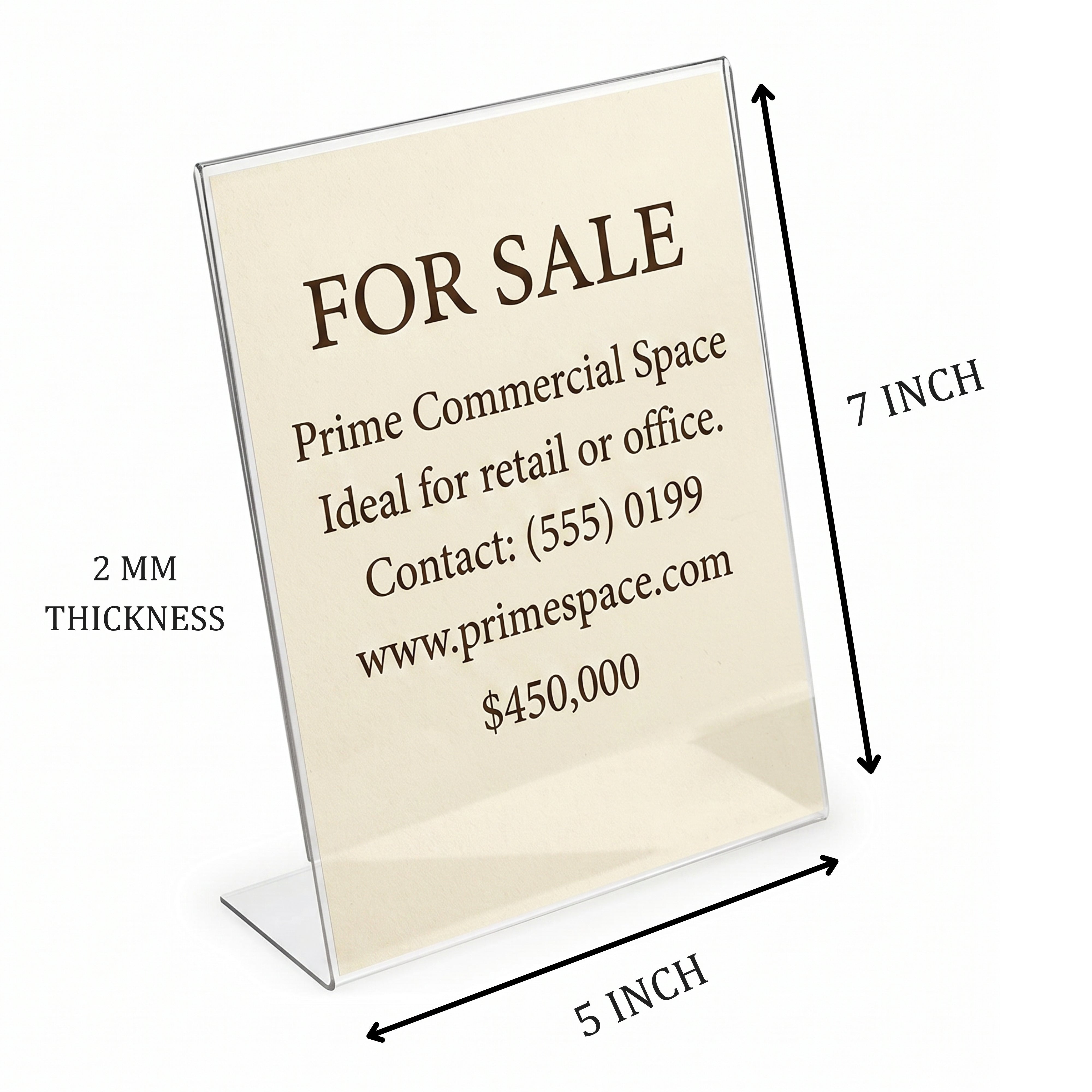 Transparent Acrylic Menu Display Stand for Restaurant Tables | QR Code Holder for Cafe, Office Counter & Hotel Reception | Durable (5x7 Inch -10 Pcs)