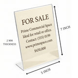 Transparent Acrylic Menu Display Stand for Restaurant Tables | QR Code Holder for Cafe, Office Counter & Hotel Reception | Durable (5x7 Inch -10 Pcs)